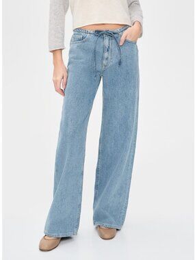 NWT DL1961 Sienna Aura Low Slung Wide Leg Relaxed Jeans, River Aura, size 26